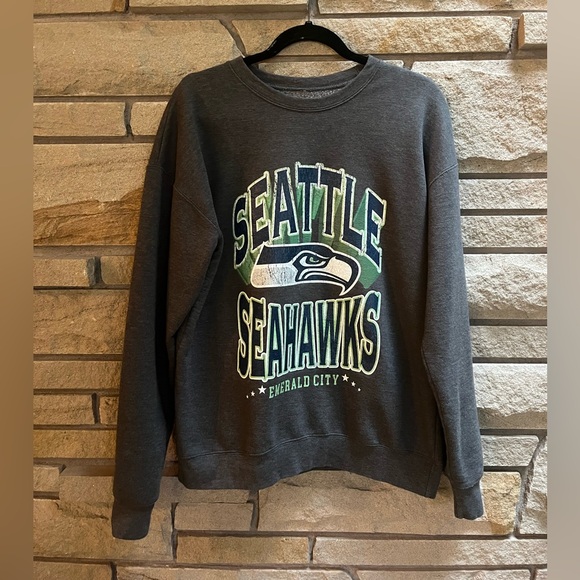 Gameday Couture Charcoal NFL Seattle Seahawks Oversized Sweatshirt Medium - Picture 3 of 6